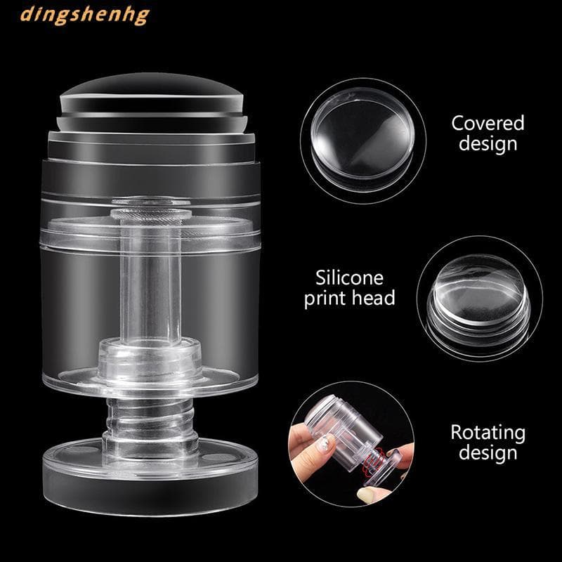 Selos De Arte De Unhas Transparentes Rotativos , Tamanho De Padrão Variável , Impressão De Ponta Do Dedo De Silicone , C
