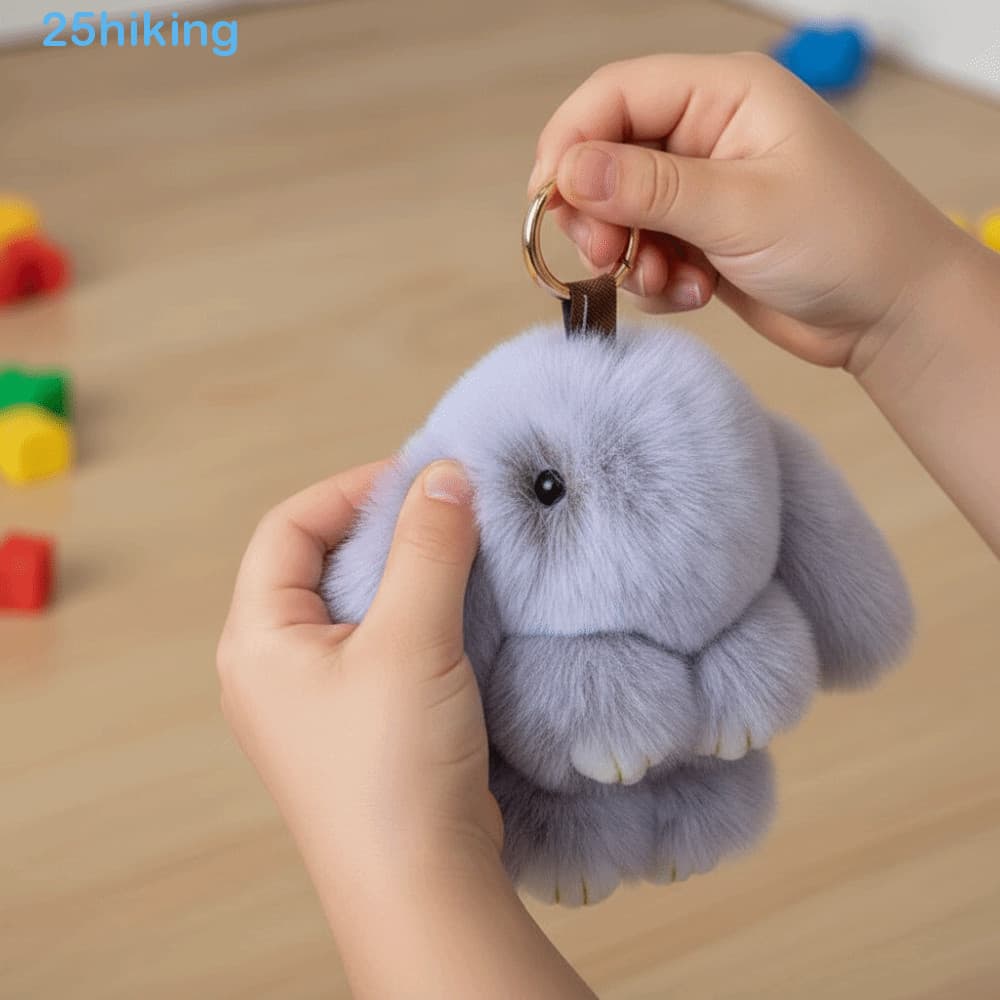 Chaveiro De Pele De Coelho Para Caminhada , Boneca Morto Adorável Da Moda , Pingente De Pelúcia Suave E Fofo De 15 Cm