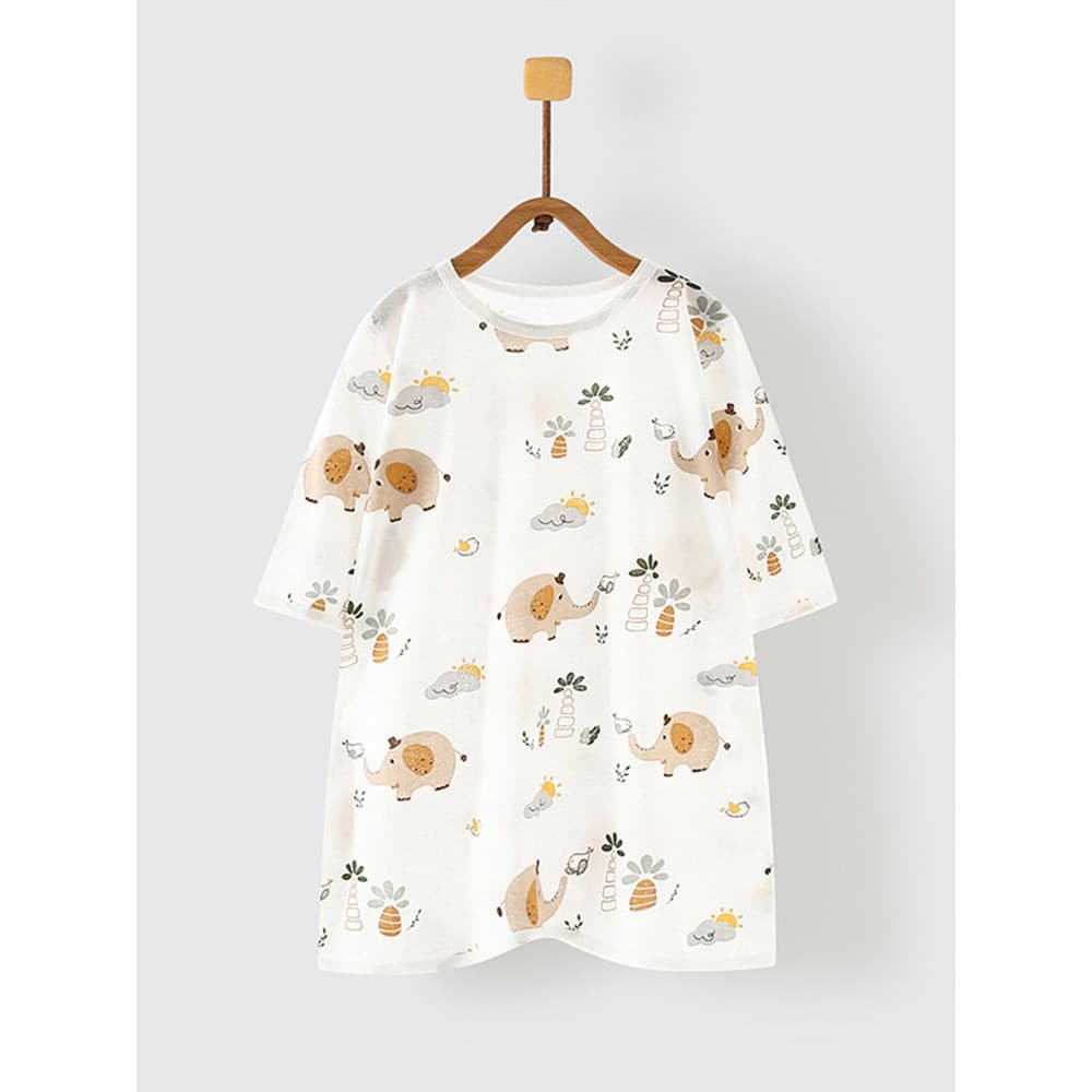 Infantil bambu algodão gaze saco de dormir verão roupas para casa do bebê meninas pijamas meninos camisola de manga comp