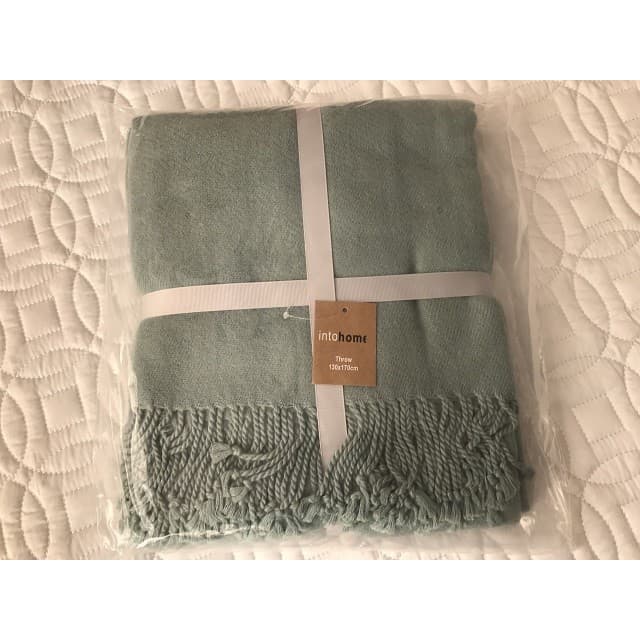 Embalagem Original pato ovo azul cinza escuro fibra de Viscose tecido Casual cobertor almoço Break cobertor xale 130X170