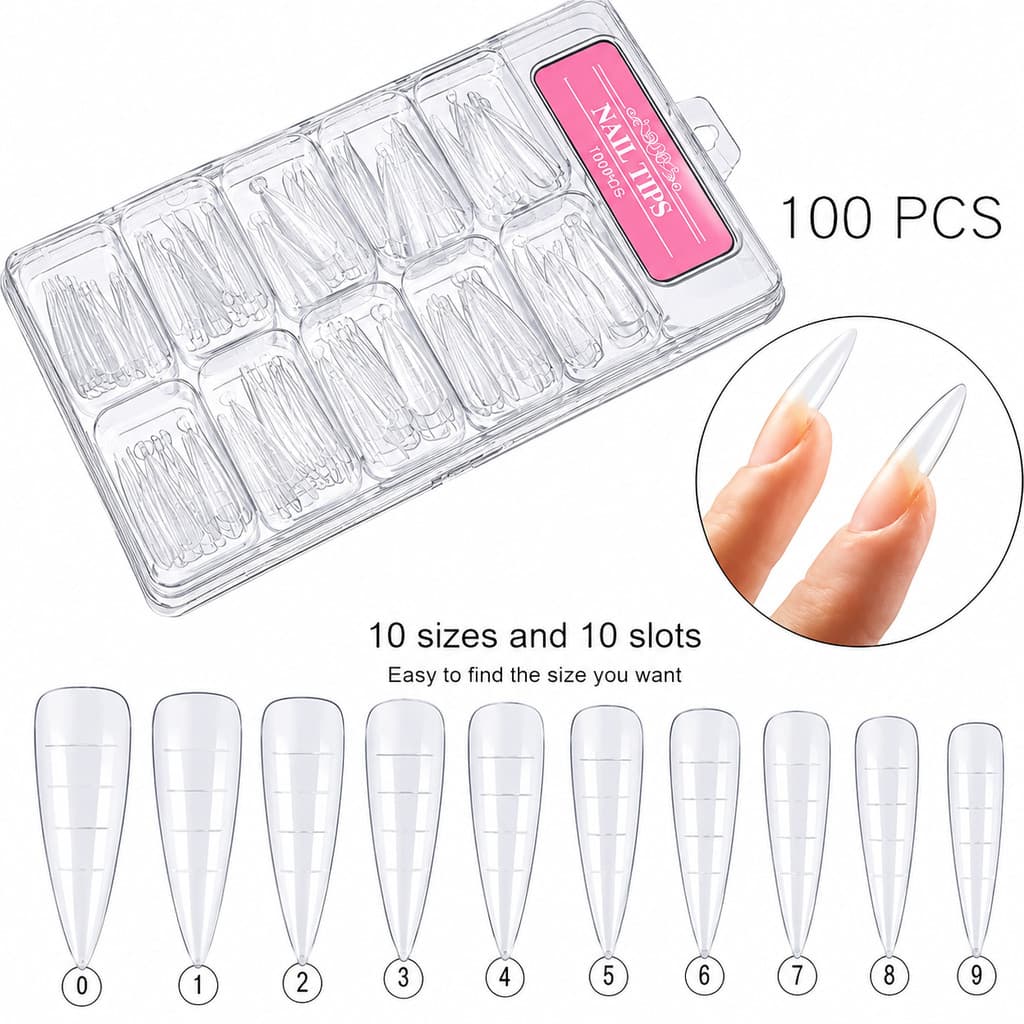Kit 100 Molde F1 Reutilizáveis Curvatura C Acrigel Porcelana Unha de Gel Brilia Nails 21 Uze Nails