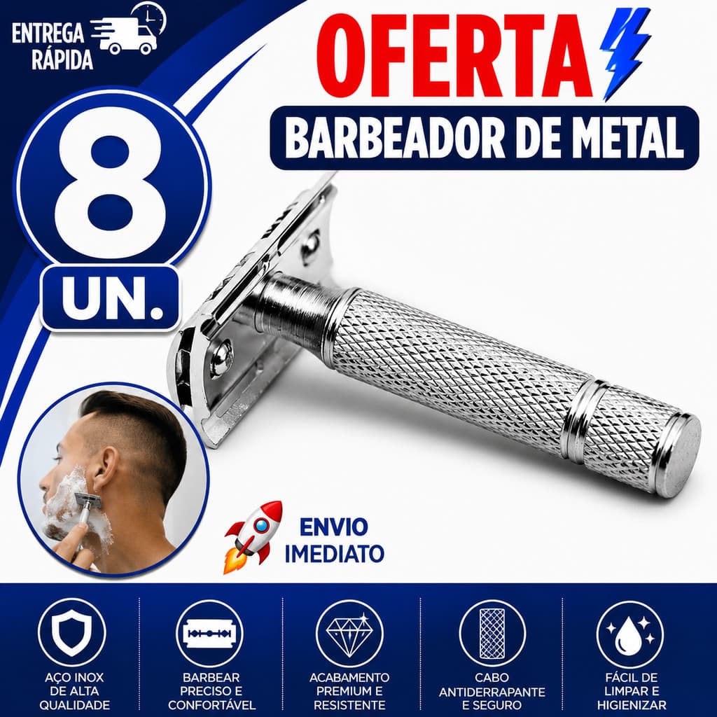 BARBEADOR METAL ARTICULADO PARA BARBA BIGODE E ACABAMENTO PROFISSIONAL