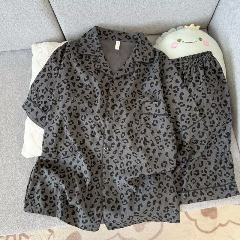 ❤ Pijama masculino de algodão nuvem, Shorts finos de manga curta, desenho animado, Plus Size, céu, roupa de dormir, pode