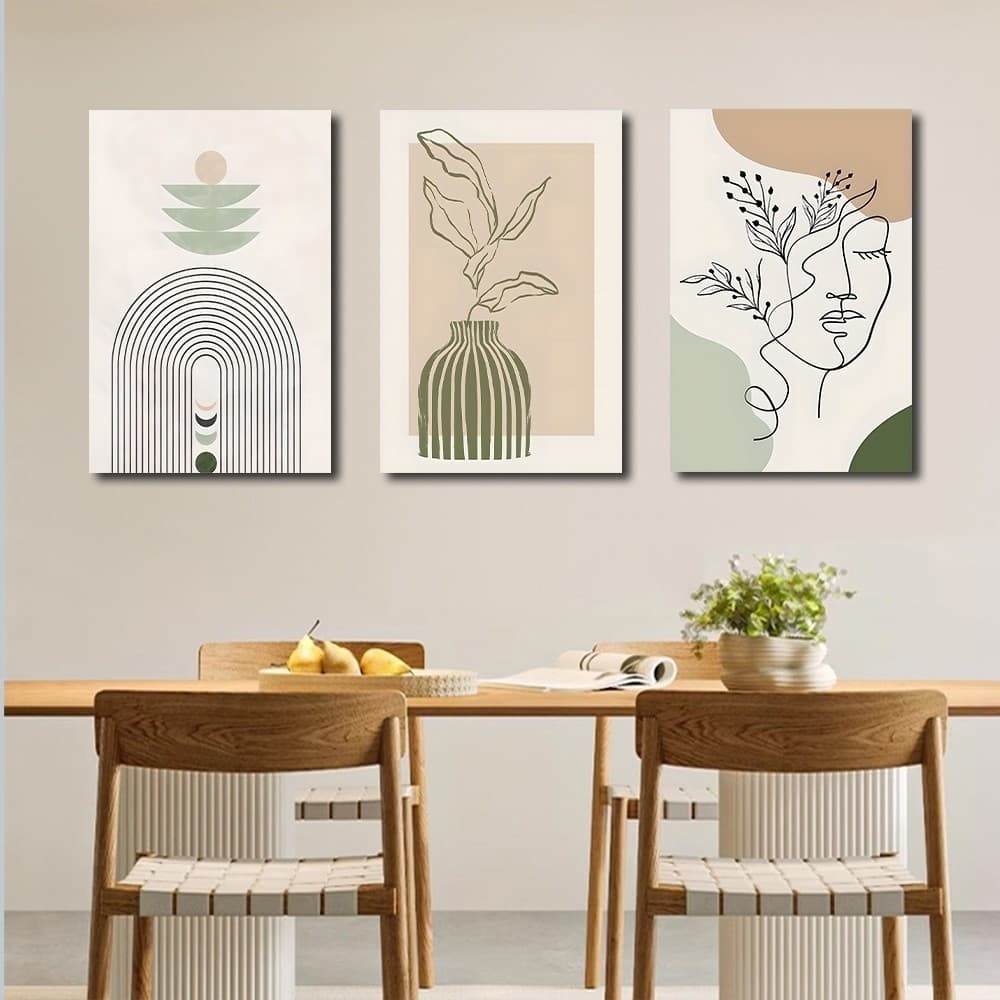 Kit 3 Quadro decorativo estampas florais coloridas planta aquarela decoração para casa sala quaro pintura artística