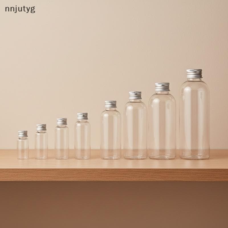 Garrafa Dispensadora De Plástico Transparente 5ml 10ml 20ml 50ml 100ml 250ml 500ml Para Tampa De Alumínio Uso Em Salão D