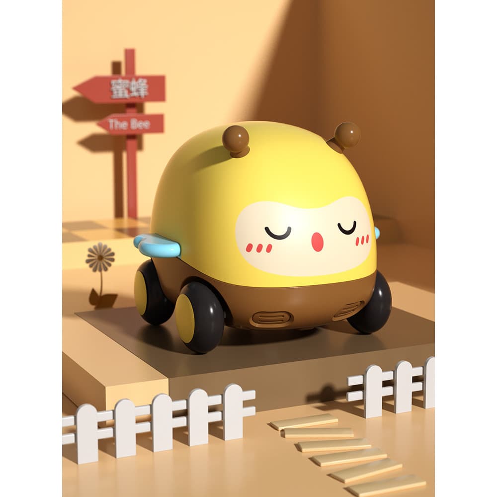 0713 Animal dos desenhos animados puxar para trás carro menino brinquedo carro educacional das crianças Mini bebê carro