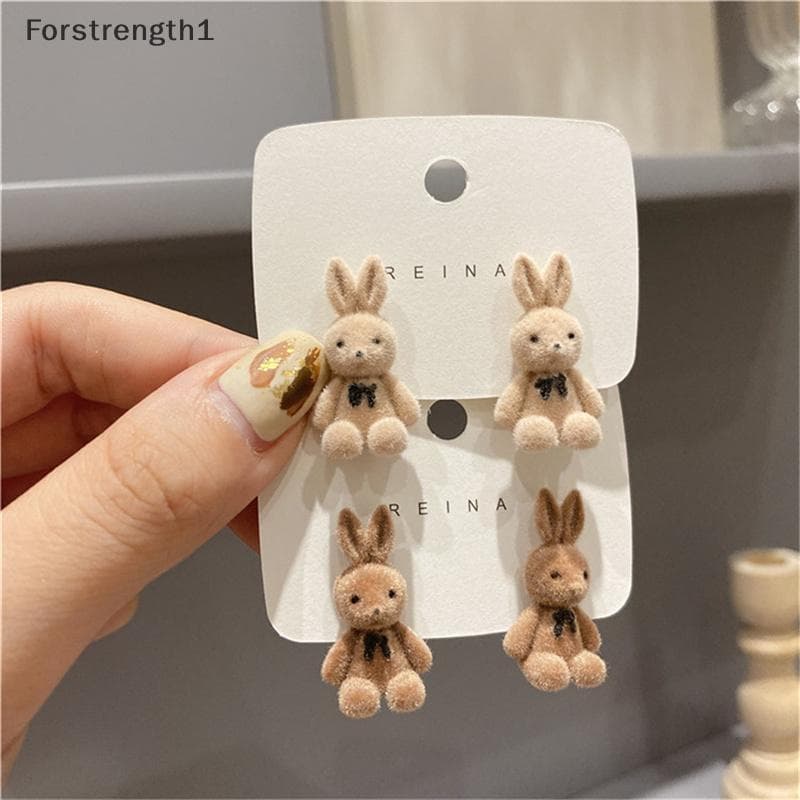 Forforce1 Bonito Floing Pelúcia Coelho Urso Brincos Meninas Kawaii Animal Jóias BR