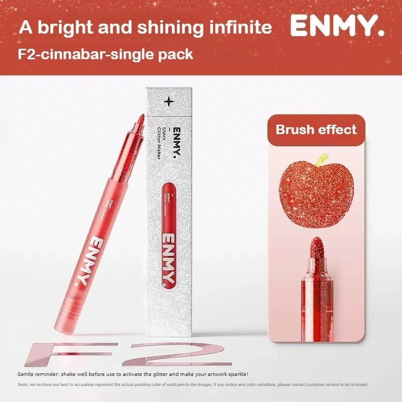 ENMY 12 Marcadores De Brilho Brilhante De Cor Única Com Válvula De Luz Glitter Papelaria Escolar Para Escritório