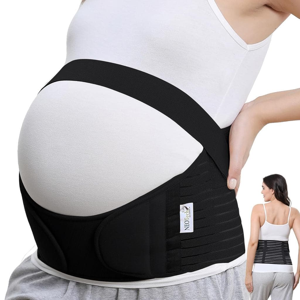 Cinta de Suporte para Gravidez NeoTech Care, Suporte para Costas/Abdômen/Cintura/Pélvis (Tamanho M, Cor Preta) U8JA
