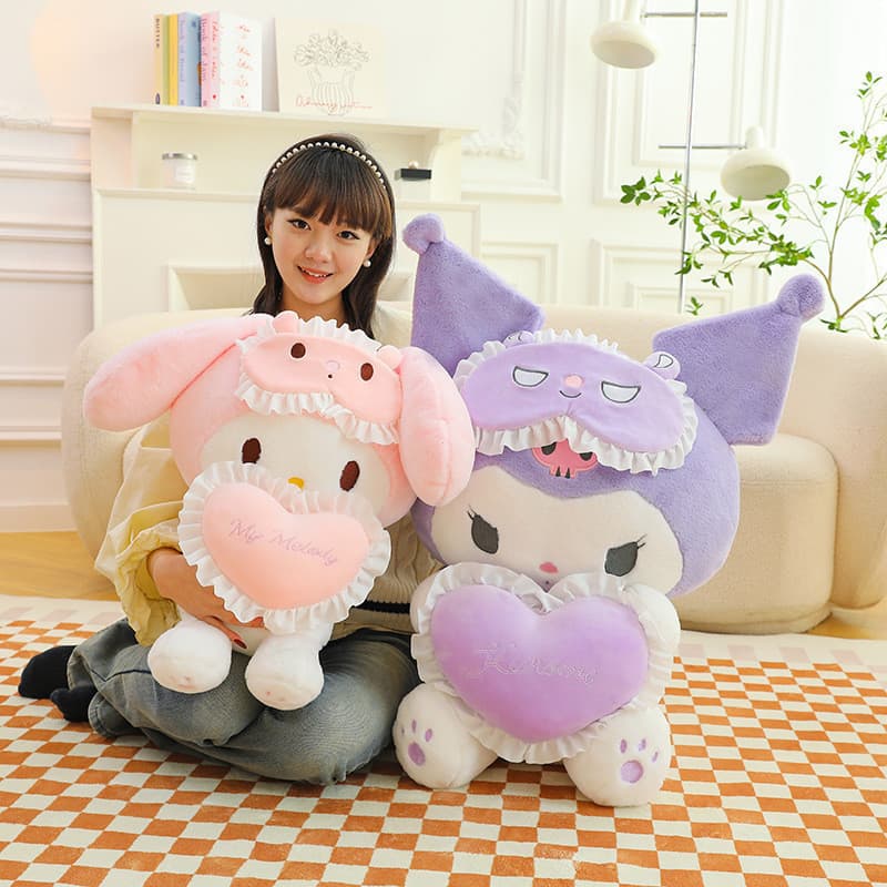 25/35 cm Boneca de Pelúcia Sanrio Kuromi My Melody Brinquedo de Pelúcia Fofo Presente de Aniversário Carrinho de Pelúcia