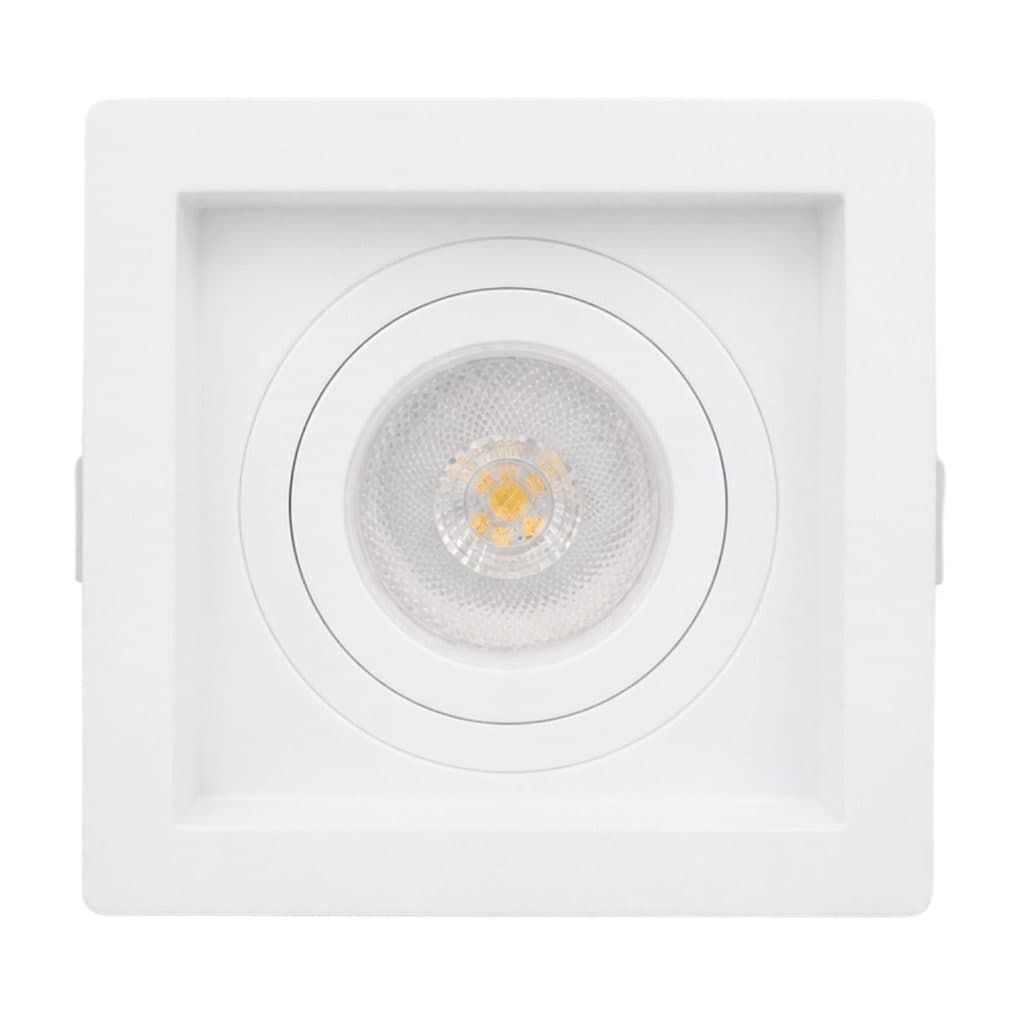Spot de embutir MR16 Quadrado Recuado para Teto Branco