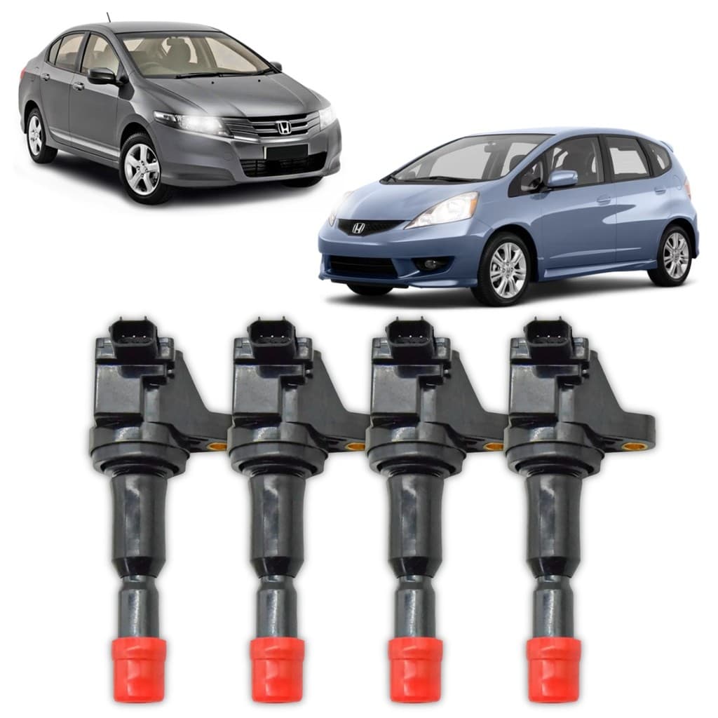 Kit 4 Bobina de Ignição Honda New City New Fit 2009/2016