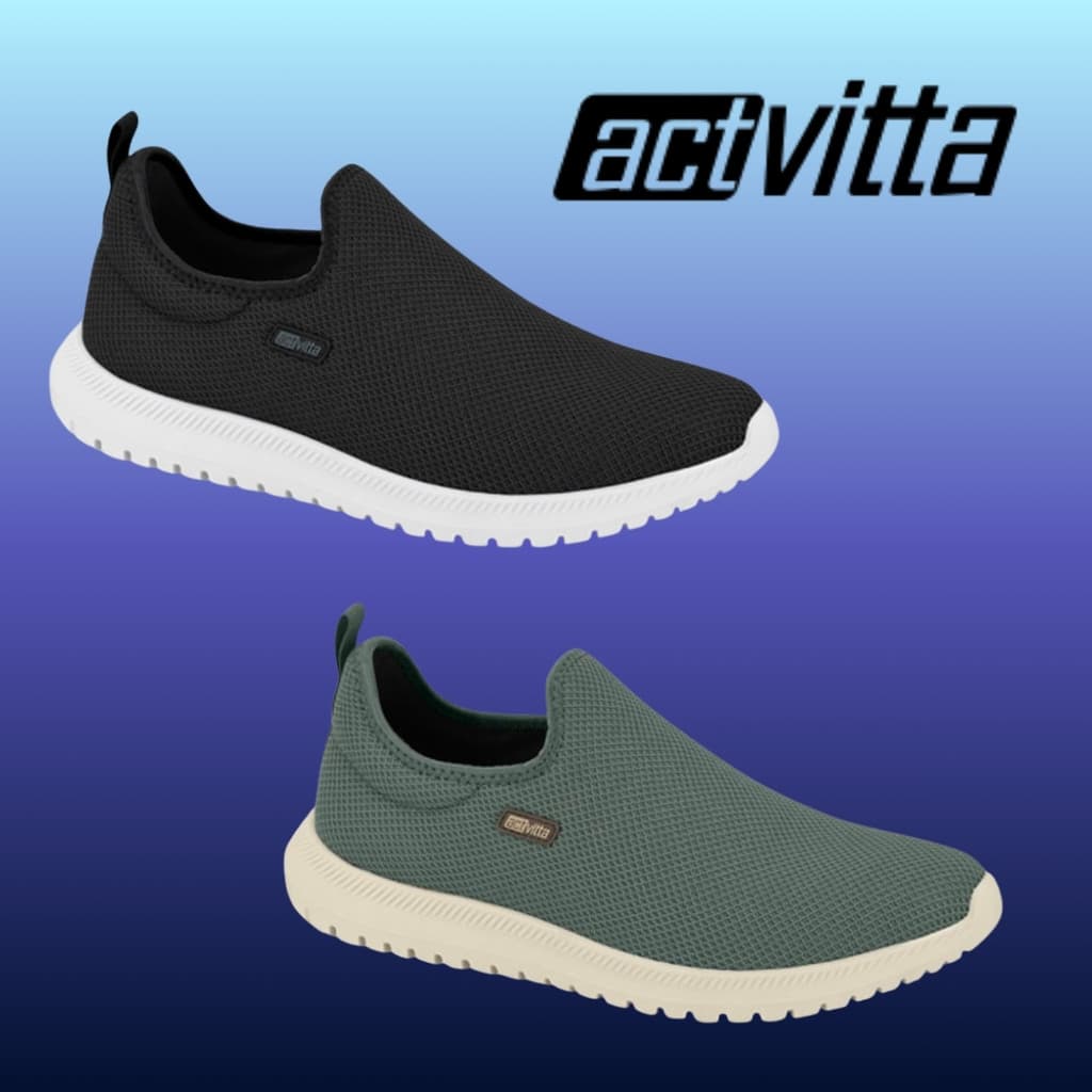 Tênis Actvitta Original Masculino Slip On Calce Fácil Ultraleve Confortável
