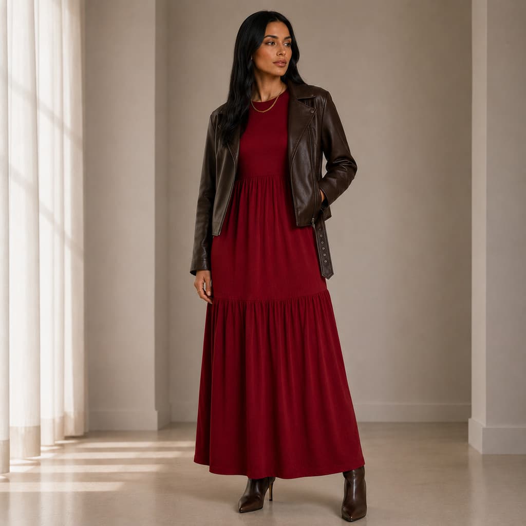 Vestido Feminino de Malha Longo Sem Mangas Leve e Fluído Confortável Casual Elegante - 502
