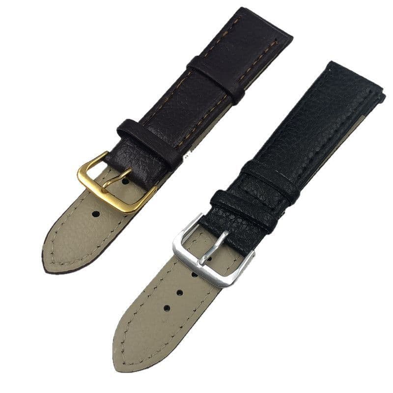 [Alça] Acessórios para relógio Padrão Lichia Couro Artificial PU Preto Marrom Homens Mulheres Pulseira Plana Universal 1