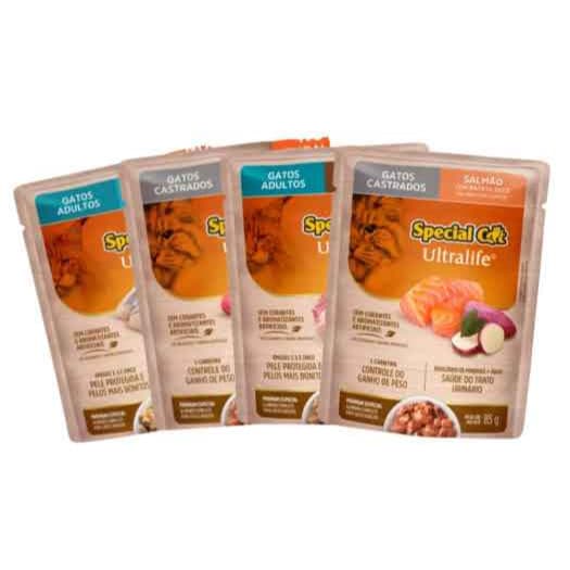 Kit com 5 Sachê para Gatos Special Cat Ultralife - 85g