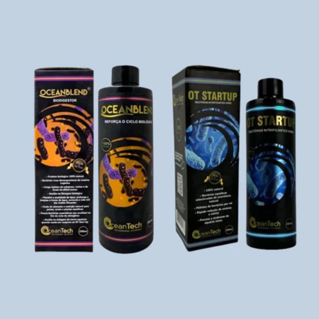 KIT OCEAN TECH ACELERADOR BIOLÓGICO AQUÁRIO LAGO BACTÉRIAS VIVA SUMP 250ML