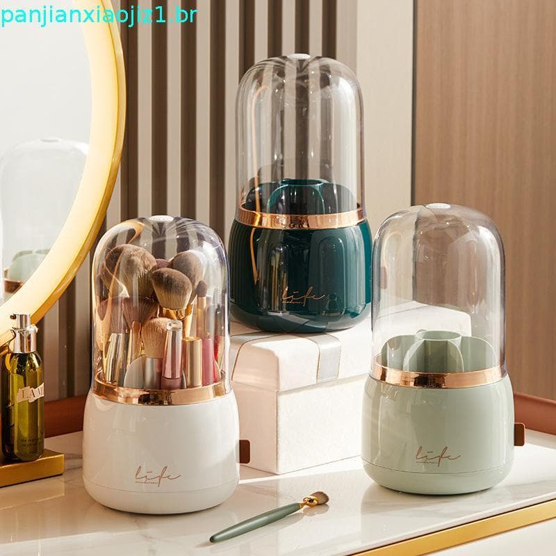 Tubo de maquiagem branco leve estilo luxuoso tubo de armazenamento de pincel de maquiagem caixa de armazenamento de lápi