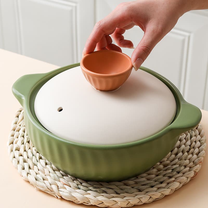 Caçarola resistente a altas temperaturas doméstica, resistente a altas temperaturas, cerâmica, pequena caçarola, sopa, a
