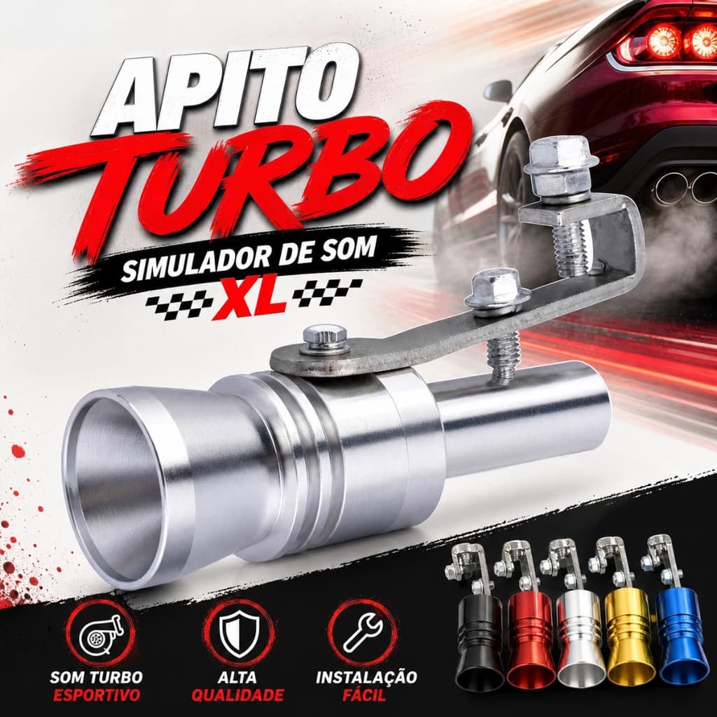 Apito Turbo Simulador De Som Para Escapamento De Carro Tamanho XL