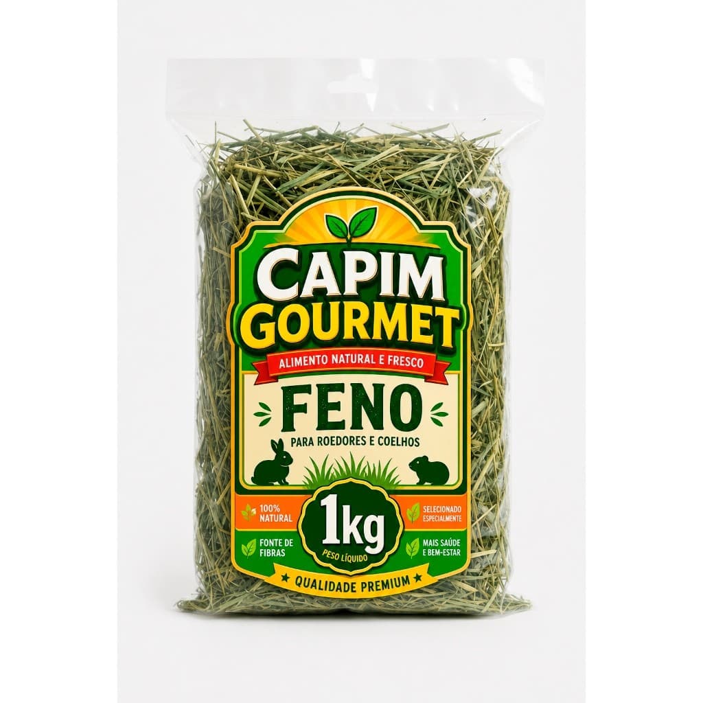 Feno Super Premium Coelho Porquinho da Índia Capim Gourmet Roedores ENVIO IMEDIATO