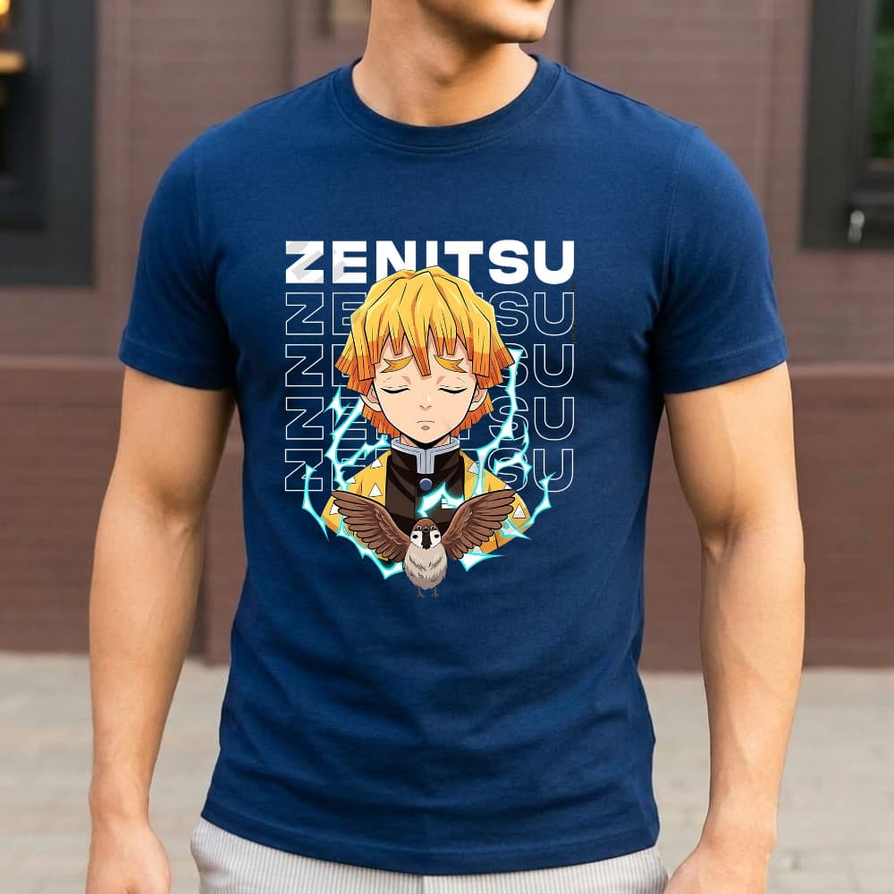Camisa Masculina Casual Estampada Algodão Confortavel Premium Tendência Zenitsu Estiloso Lançamento