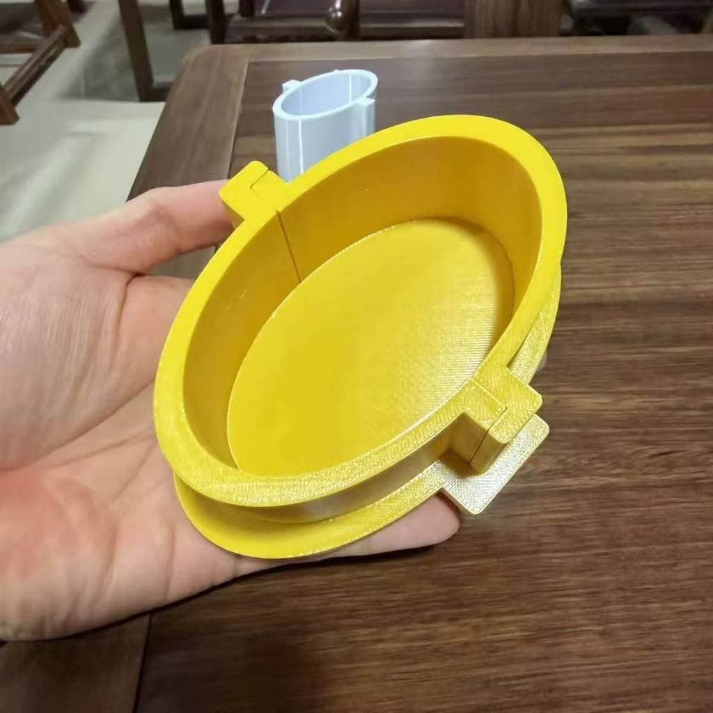 Molde de silicone para moldagem de resina de gesso Nian Nian Le com borda, base de moldagem em formato oval, conjunto co