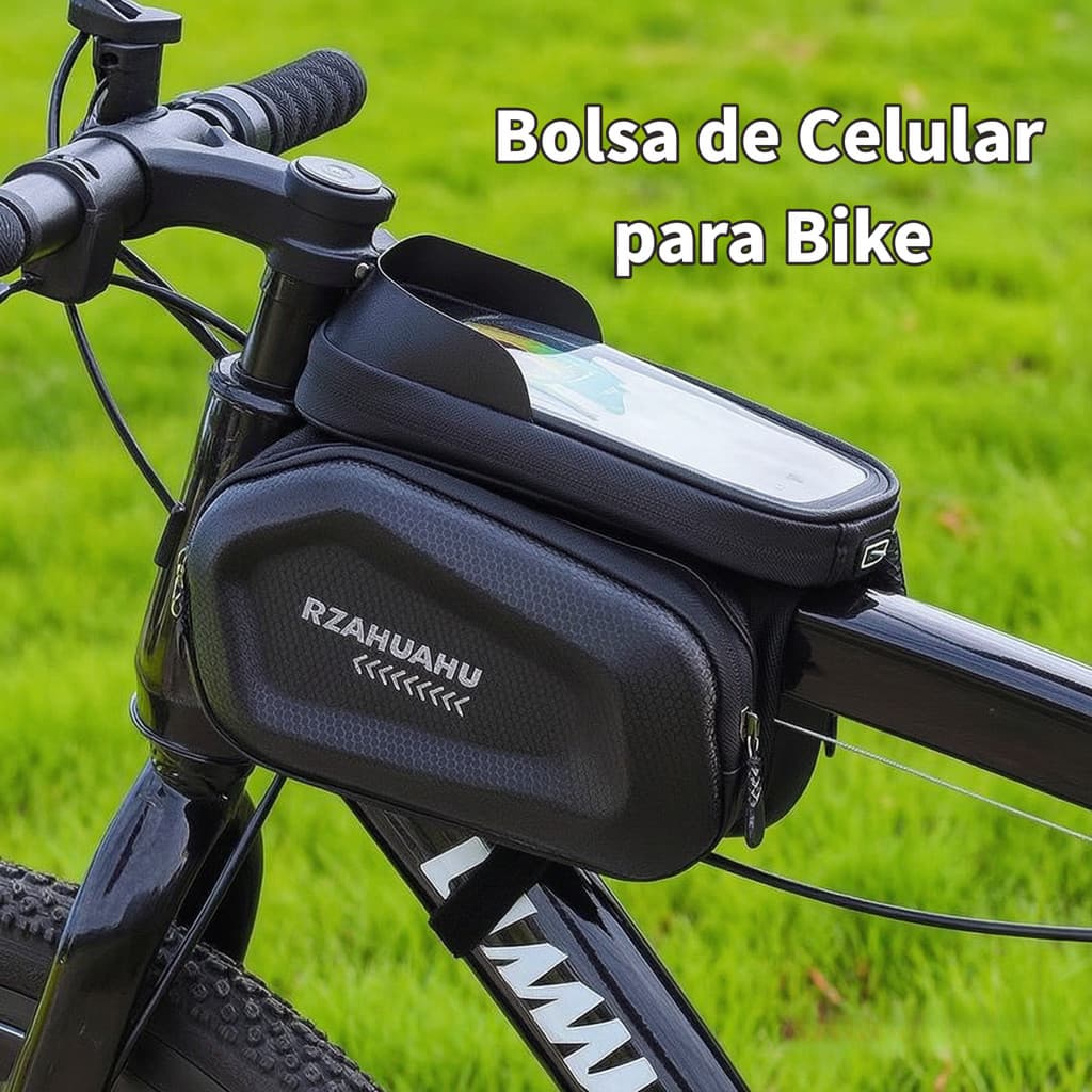 Bolsa de feixe frontal para Mountain Bike PU à prova d'água com tela sensível ao toque Bolsa para celular Bolsa para tub