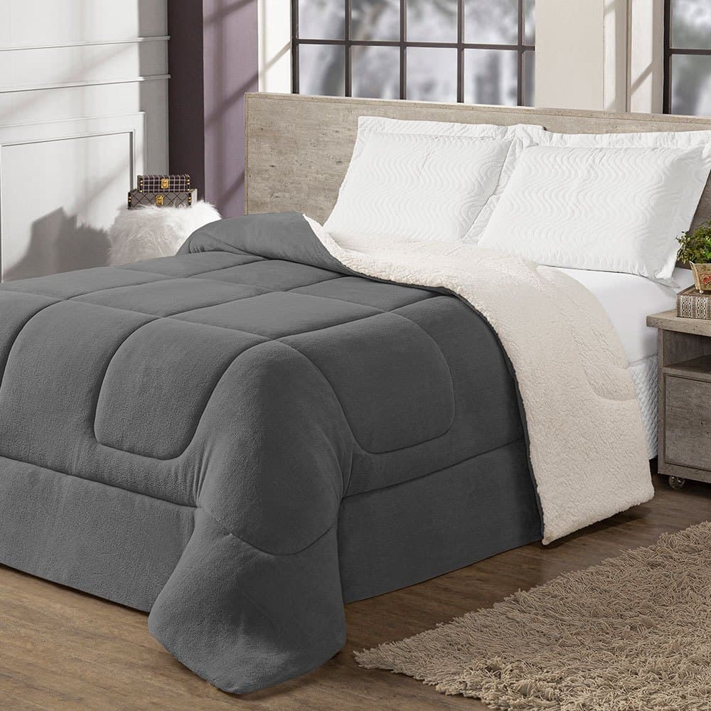 Coberdrom Casal King Maya  Dupla Face Sherpa e Manta soft 2,60x2,40 Ultra Macio