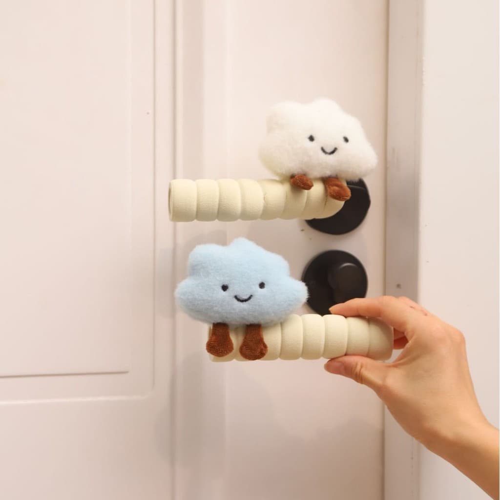 Anti-estático bonito nuvem maçaneta luvas anti-colisão anti-colisão quarto porta decoração maçaneta capa protetora