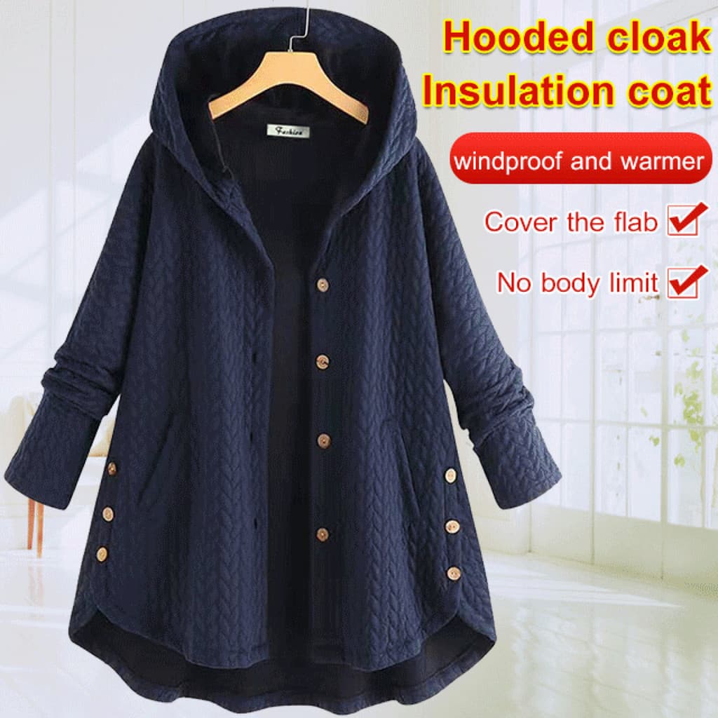 [Funcional e Elegante] Lightweight & Airy Oversized Cape Hooded Coat/Casaco de Inverno/Capuz/Moda/Feminino