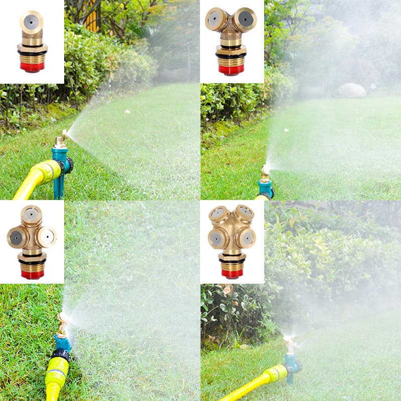 Bocal atomizador de cabeça de cobre, 4 pontos, ajustável, canteiro de obras, remoção de poeira, bico de Spray, irrigação