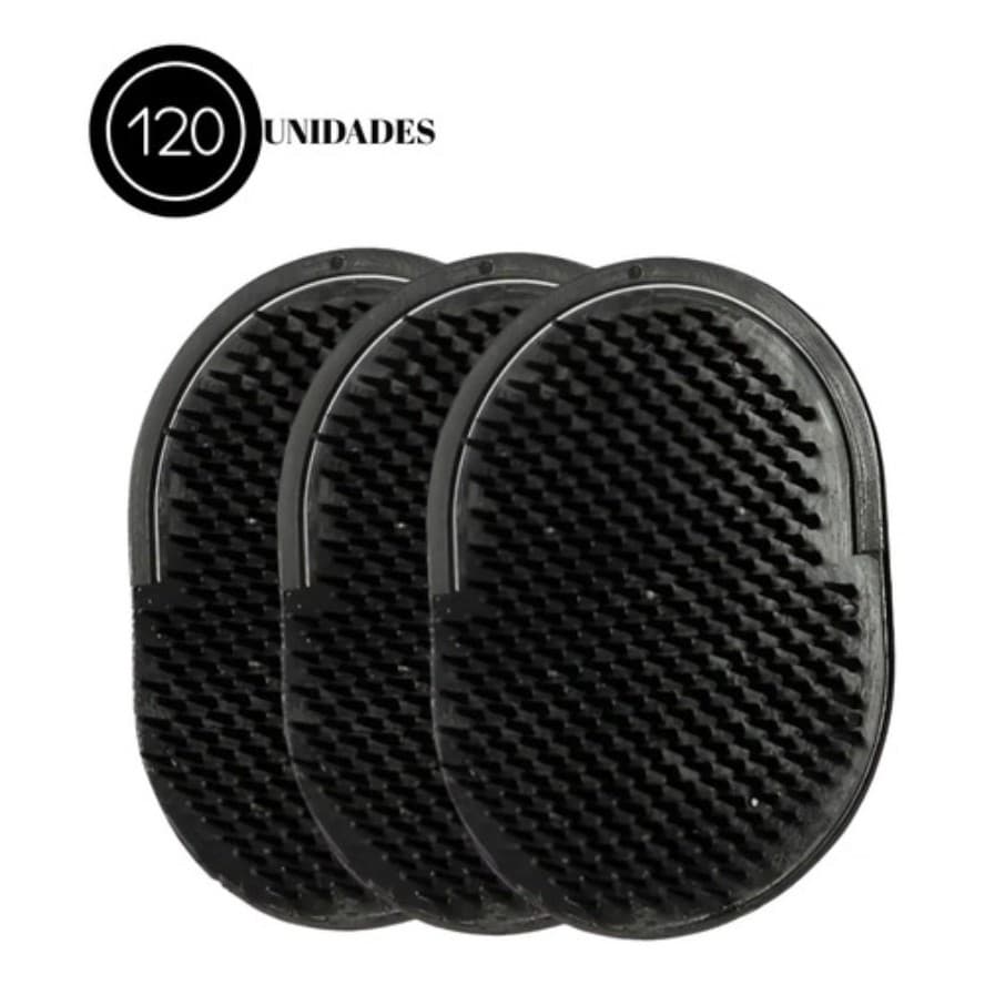 Kit 120 Pente Para Cabelo Modelo Oval Pata Preto Brinde