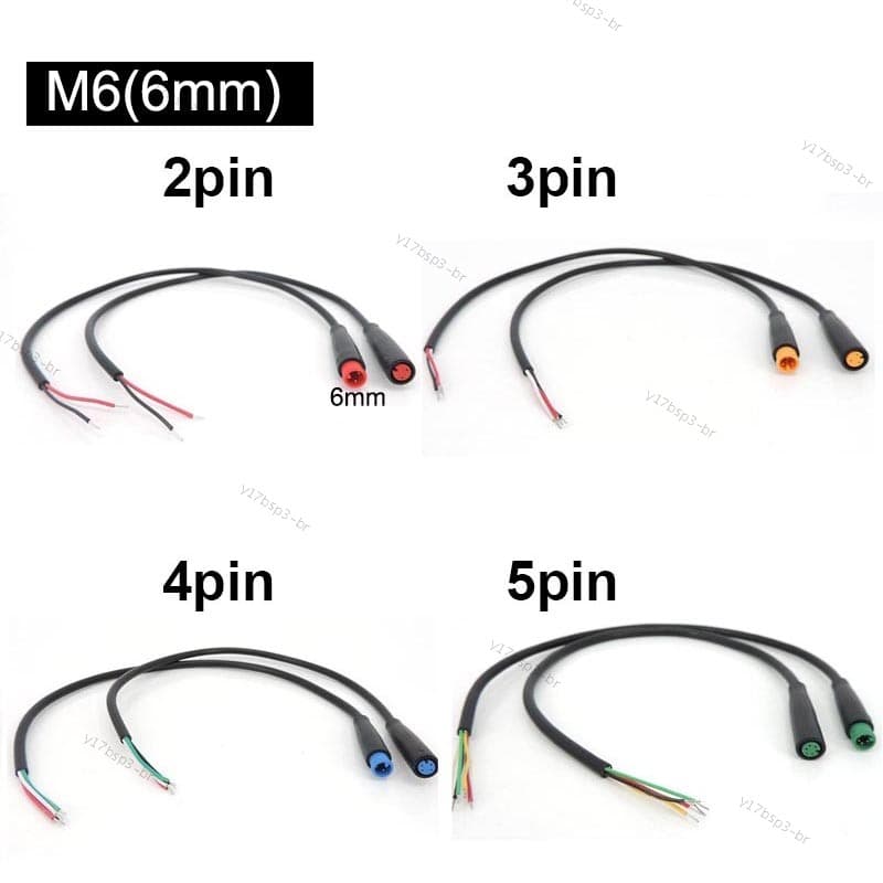 6mm M6 2/3/4/5 Pinos Núcleo Masculino Feminino Julet Elétrico ebike Butt Plug Cabo De Alimentação Conector À Prova Dwate