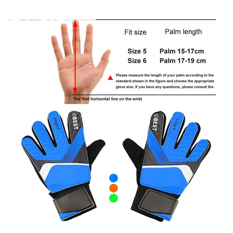 Luvas de Goleiro de Futebol Infantil Antiderrapantes/Respiráveis/Resistentes ao Desgaste/Luvas de Goleiro