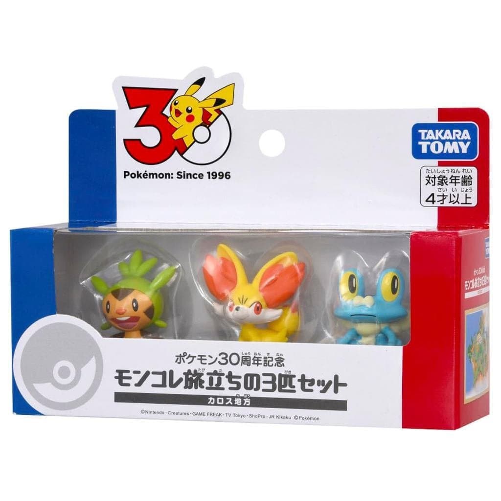 Takara Tomy Pokémon Pokémon 30o aniversário edição Carlos Região Moncola conjunto de partida (conjunto de 3 peças) HPNL
