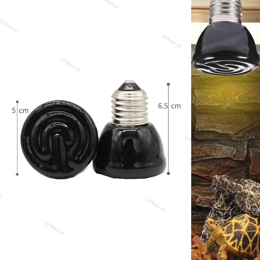 50W 75 100 E27 Tartarugas De Estimação Réptil Lâmpada De Aquecimento Preto Infravermelho Cerâmica Emissor Calor Chocadei