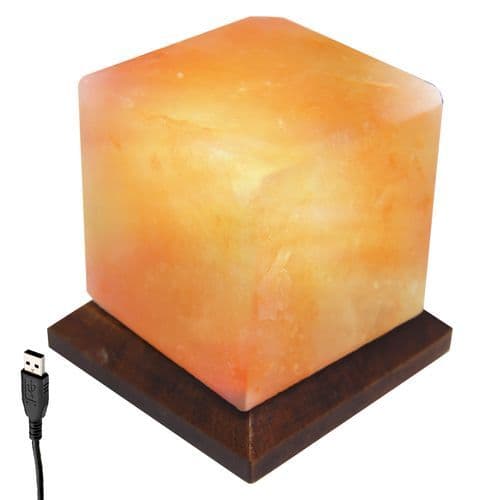 Mini Abajur Luminária Terapêutica Sal Rosa do Himalaia USB Decoração Natural Iluminação Massagem Relaxamento Meditação
