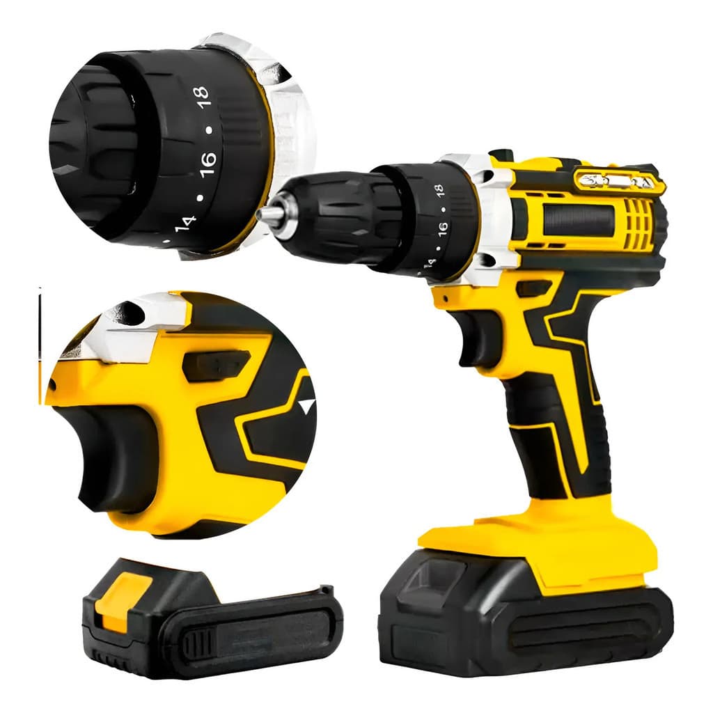 Parafusadeira 21v Amarela Bivolt: Potência De 1350rpm!