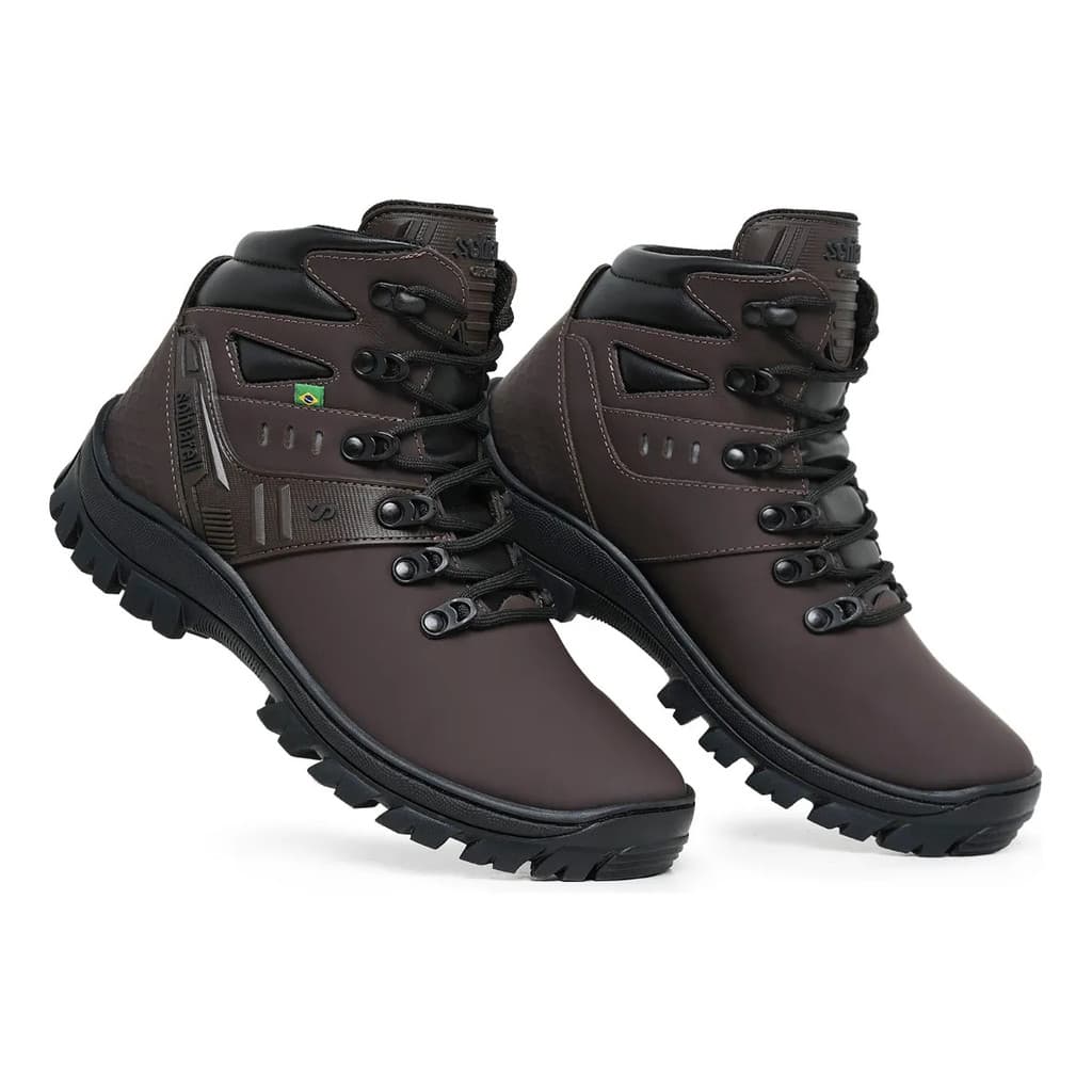 Bota Adventure Masculina Em Couro Legítimo Solado Blaqueado moderno