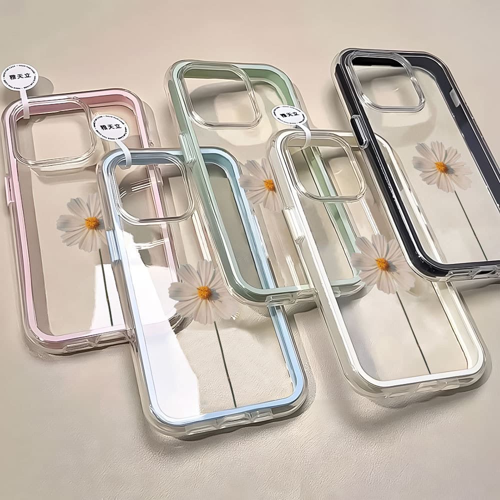 Capinha Para IPhone 17 13 11 12 14 15 16 Air Pro Max Acrílico Normal Margarida Capa