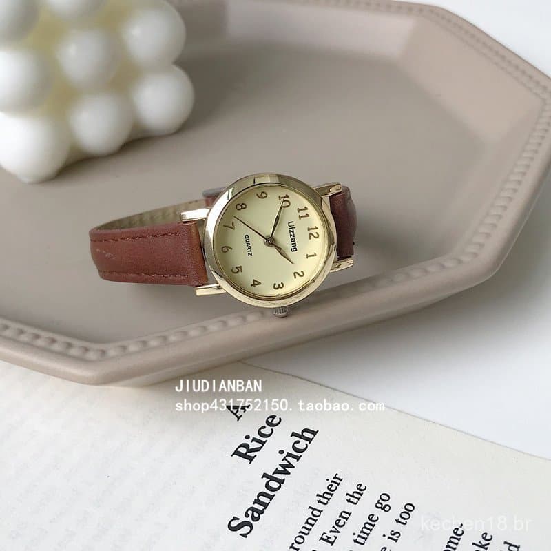 Relógio feminino popular para exames, adequado para meninas do ensino fundamental e médio, compacto, simples, elegante,