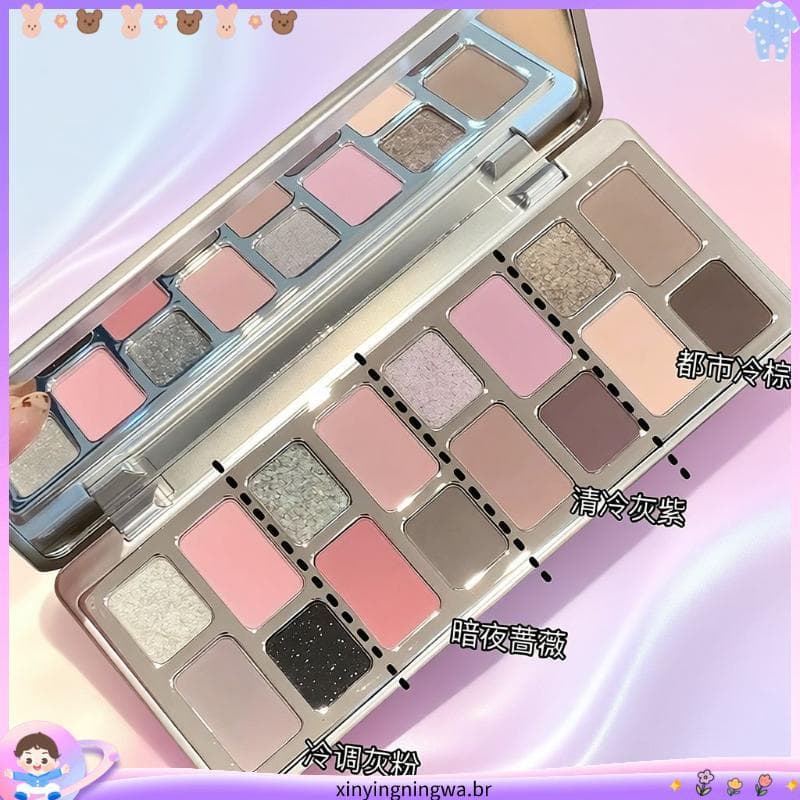3118 Coleção Pessoas Nova Paleta de Sombras Millennium Barbie 16 Cores Rosa Cinza Rosa Roxo Sombra Marcador Iluminando P
