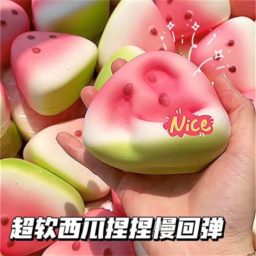 [Envio diário 5.000] Melancia Pitada Música Molhada Pele de Gelo Macia Recuperação Lenta Bola de Ventilação de Frutas Br