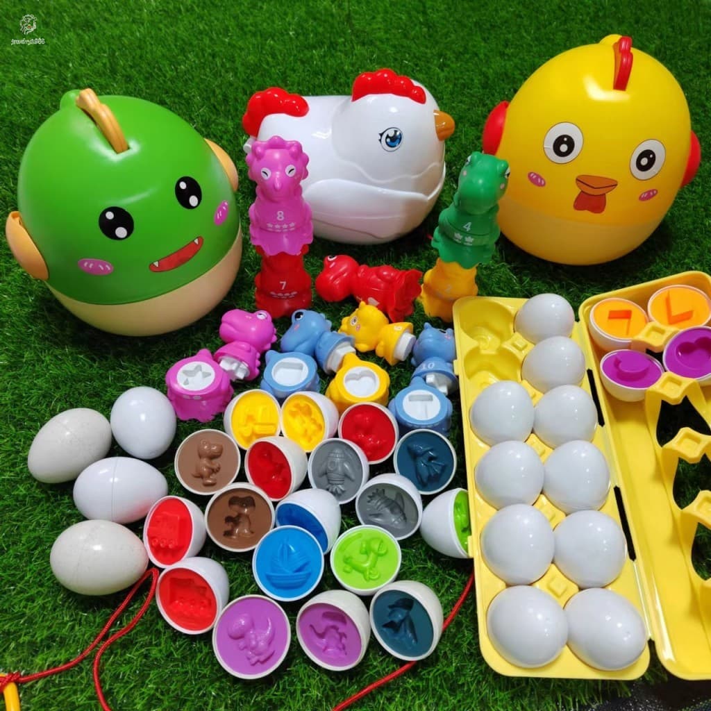 Quebra-Cabeça De Ovo Correspondente Em Forma De Dinossauro-Brinquedo De Aprendizagem De Cores Para Educação Infantil Cri