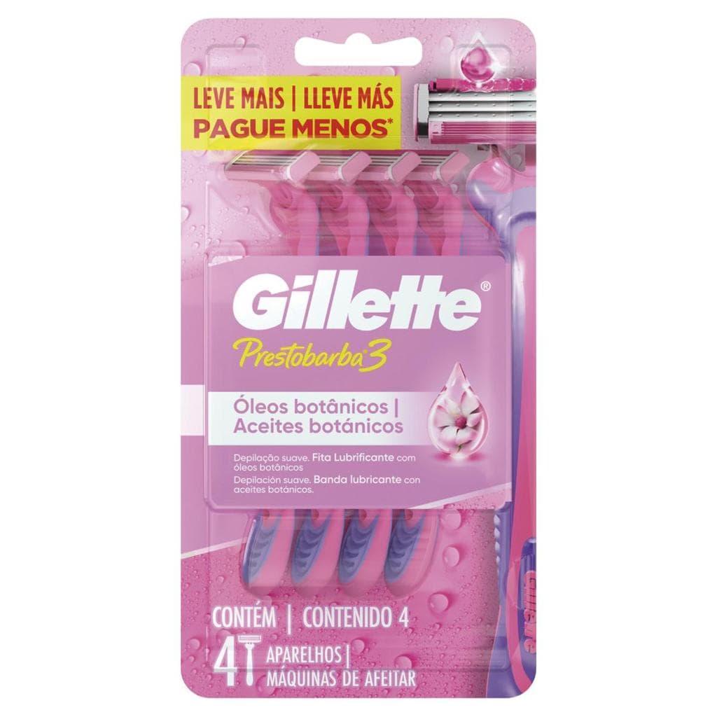 Aparelho Gillette Prestobarba 3 Feminino Leve 4 Pague 3