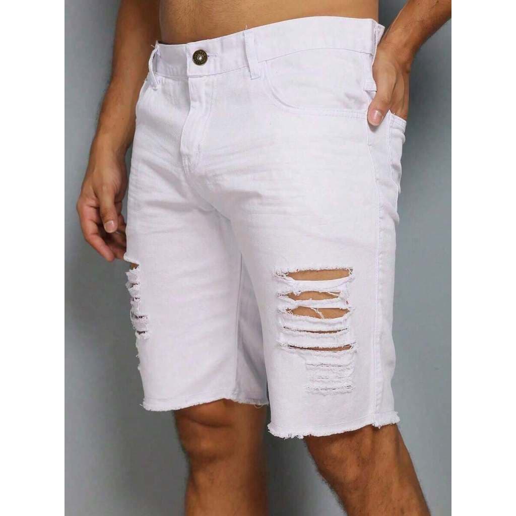 Bermuda shorts Jeans Masculina rasgada ótima oferta