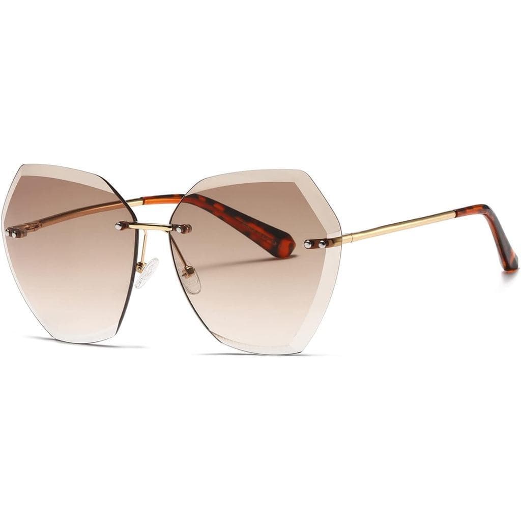 Óculos de Sol AEVOGUE para Mulheres, Lentes Grandes Sem Armação com Corte Diamante, Modelo AE0534 N3TN MQJN