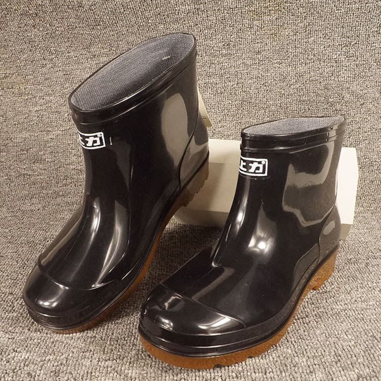 Shangli botas de chuva de tubo curto, homens, mulheres, à prova d'água, antiderrapante, cano médio, botas de chuva macia