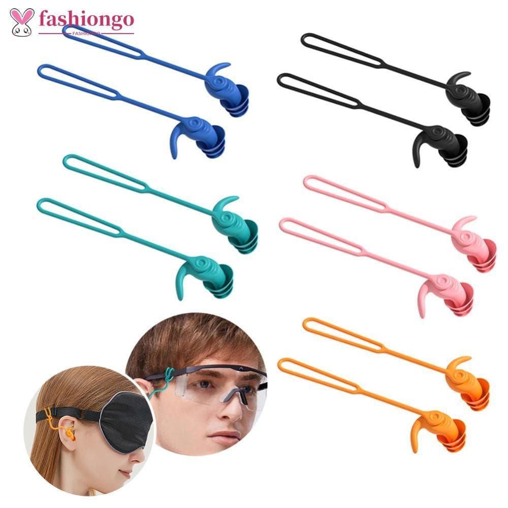 FASHIONGO Protetores Auriculares de Silicone de Três Camadas, Antiperda, Impermeáveis, Confortáveis, Duráveis, Isolantes